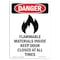 Signmission OSHA Sign, 14" Height Rigid Plastic, Flammable Materials, Portrait, 1014-V-1252 OS-DS-P-1014-V-1252 - alternate 1